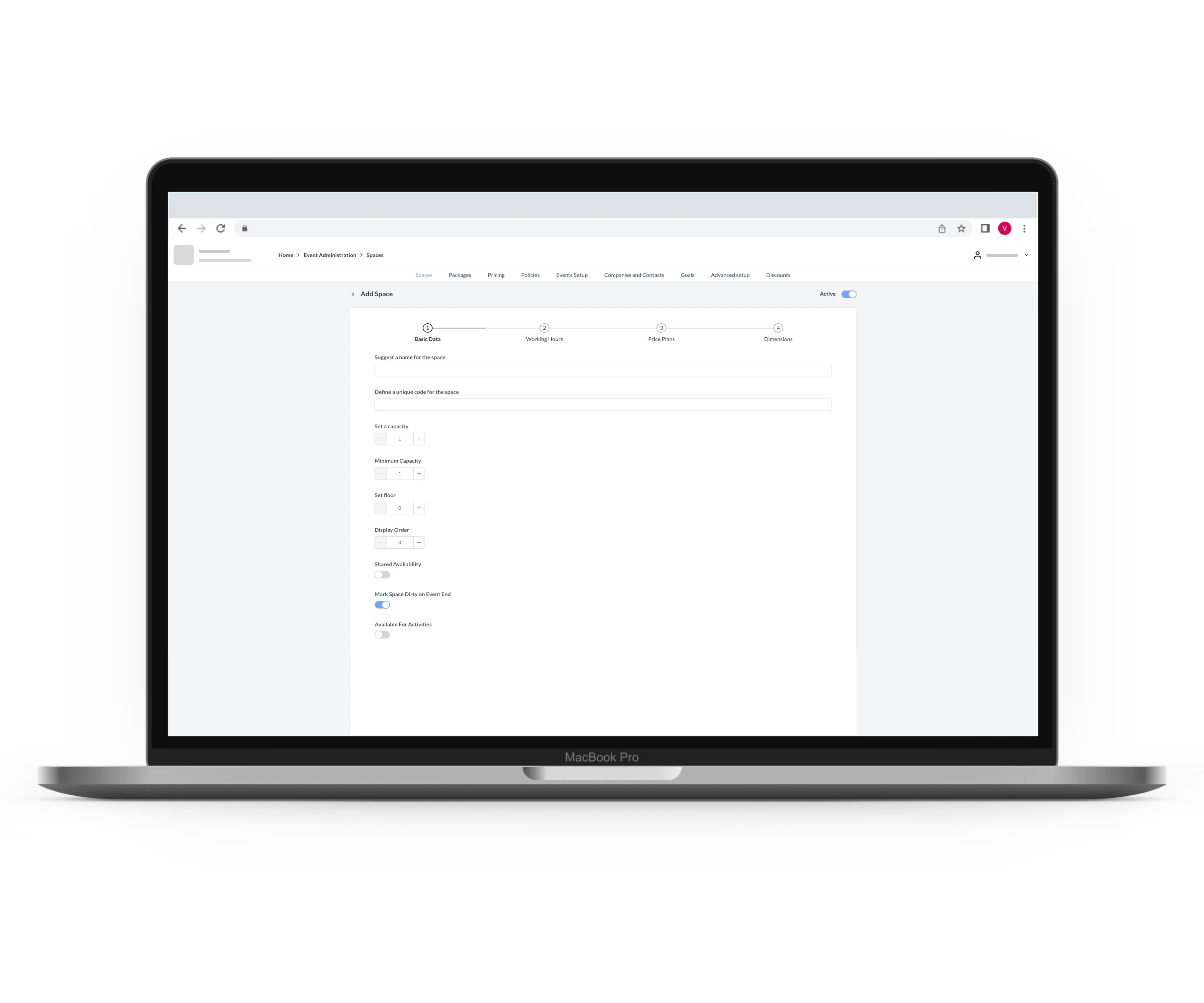 Space Configuration | EventKey | HotelKey
