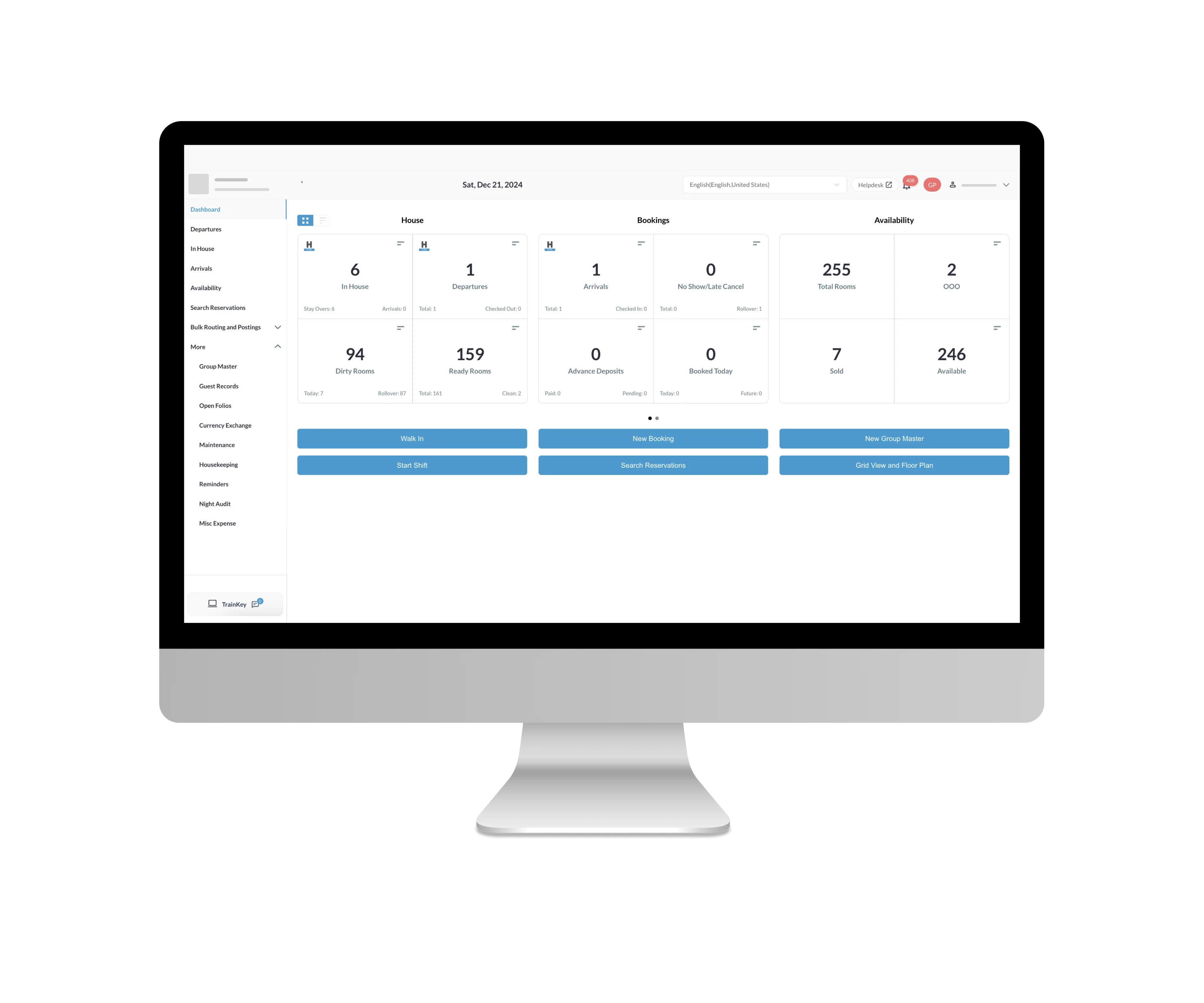 User Friendly Dashboard | HotelKey