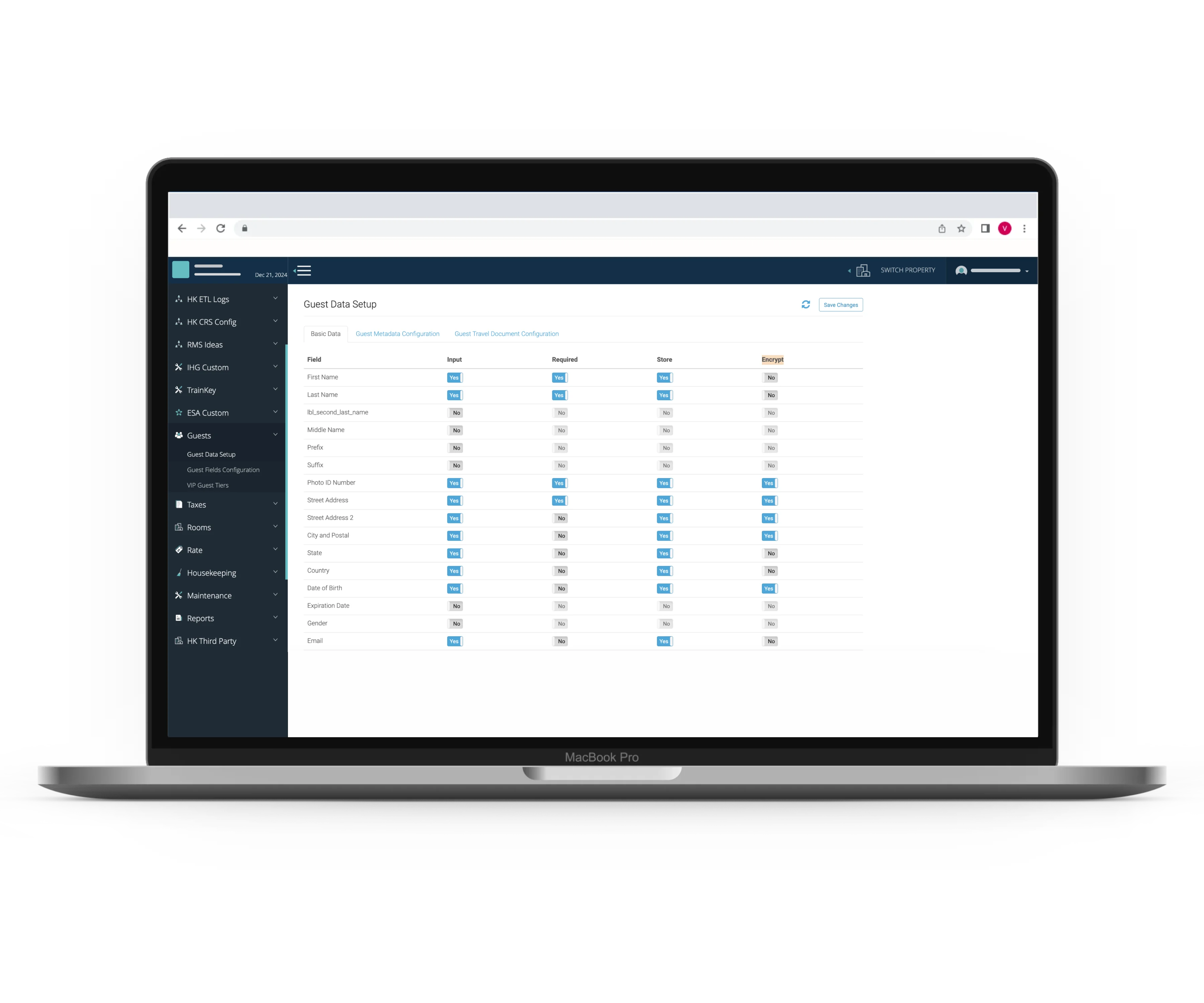 Configure Masked Fields With Guest Information | HotelKey