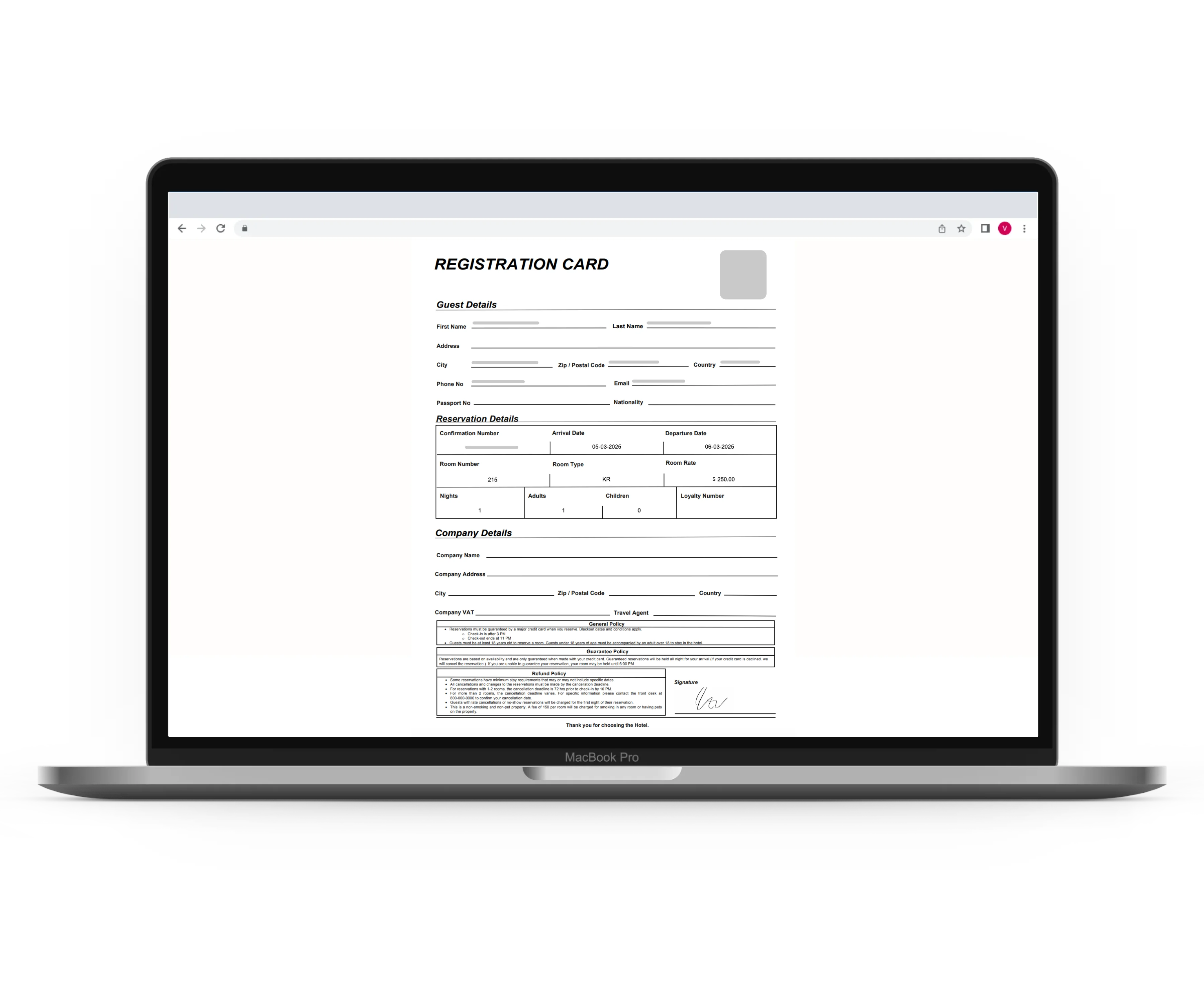 Electronic Folios | HotelKey