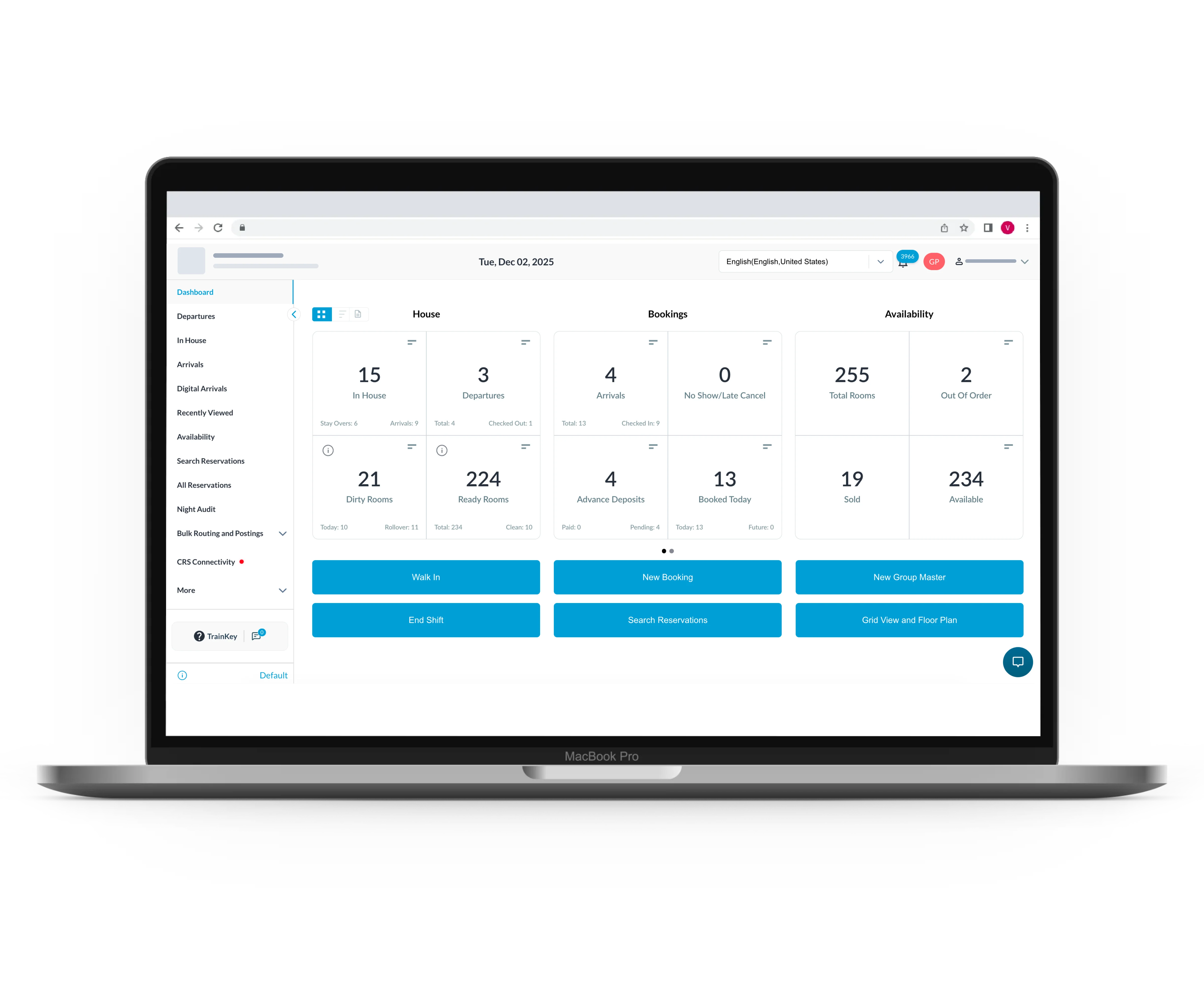 Front Desk | Property Management System | HotelKey