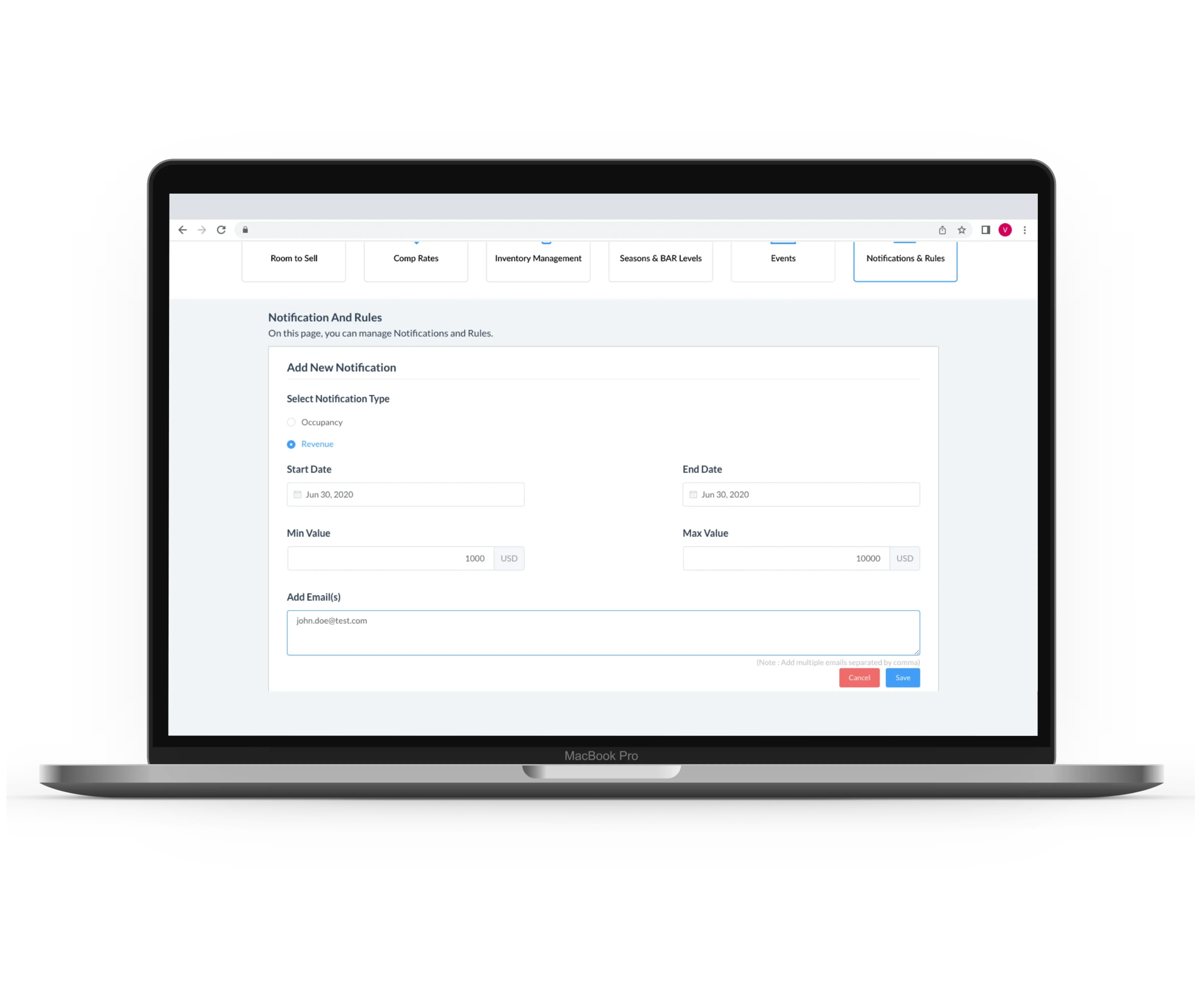 Notifications & Rules | RMS | HotelKey
