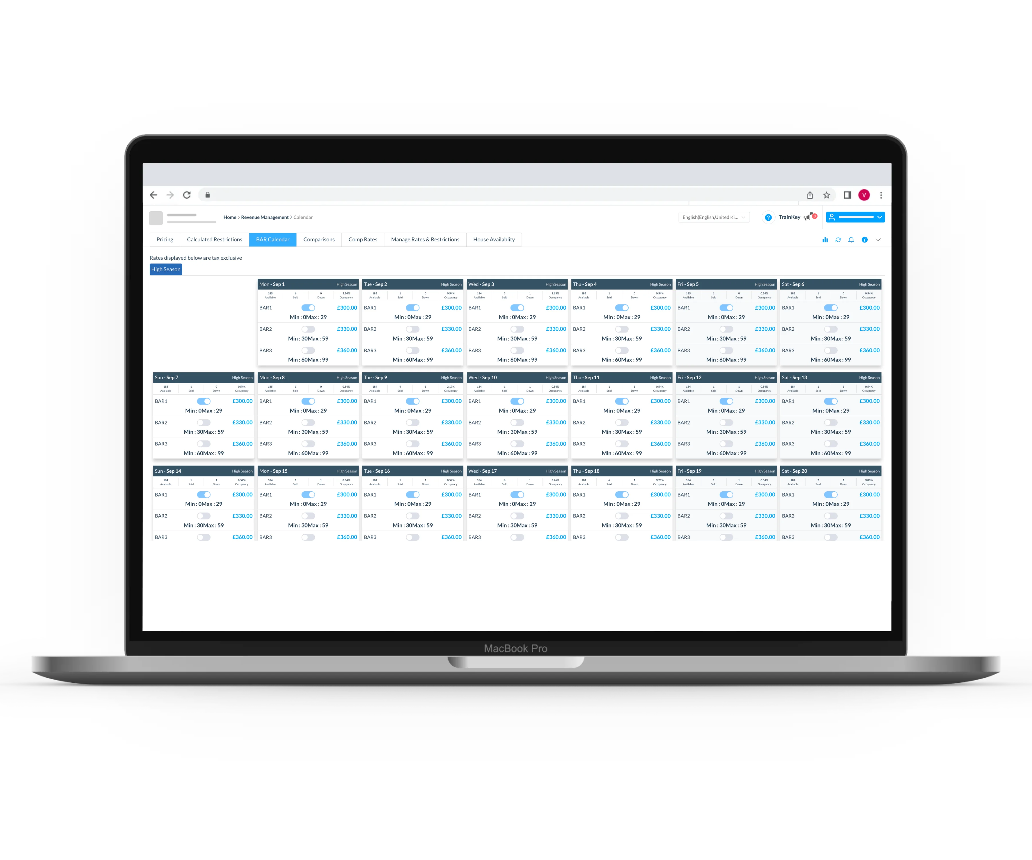 Embedded Dynamic BAR Levels| RMS | HotelKey